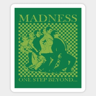 Madness - Retro Checkerboard Green Magnet